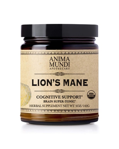 [BRSWGBDYCMAQIYL6] Anima Mundi Apothecary Lions Mane Brain Tuner Mushroom Powder - Organic Lions Mane Extract Powder for Cognitive Support - Organic Mushroom Powder Supplement (5oz / 141g)