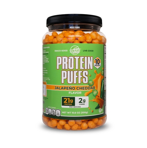 [BRSWG2QQAV5WEG3Z] Twin Peaks Protein Puffs - (Jalapeno Cheddar), Keto Friendly, Low Carb Snack (300g, 21g Protein, 2g Net Carbs, High Protein, Healthy Crunchy Snack)
