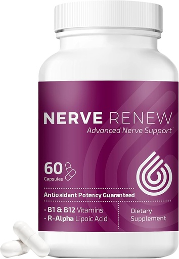 [BRSWKHD3PMEBO333] NERVE RENEW Advanced Nerve Support - 300mg Stabilized R-Alpha Lipoic Acid, Vitamin B Complex, Benfotiamine, Herbs for Fast-Acting Support