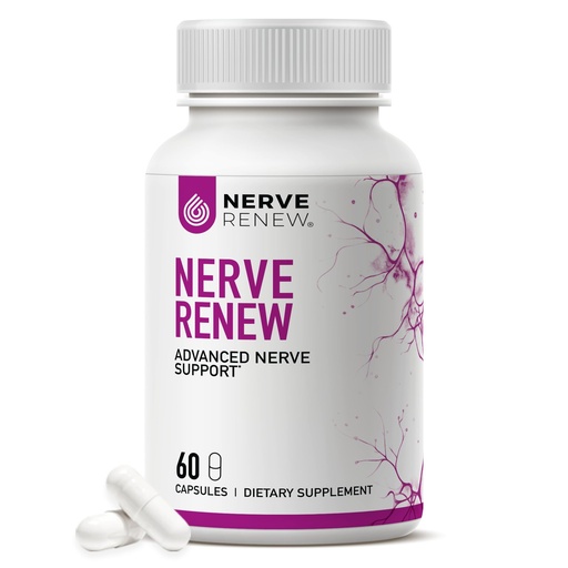 [BRSWKHD3PMEBO333] NERVE RENEW Advanced Nerve Support Supplement - 300mg Stabilized R-Alpha Lipoic Acid, Vitamin B Complex, Benfotiamine, Herbs for Fast-Acting Support - 60 ct