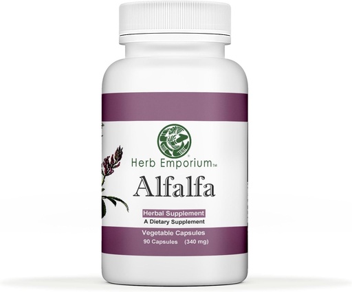 [BRSWIZQNCAABMELI] Herb Emporium Alfalfa (Medicago Sativa L, Alpalpa) Capsules 90 Vegetable Capsules (340 mg) Herbal Supplement for Healthy Digestion (Pack of 1)