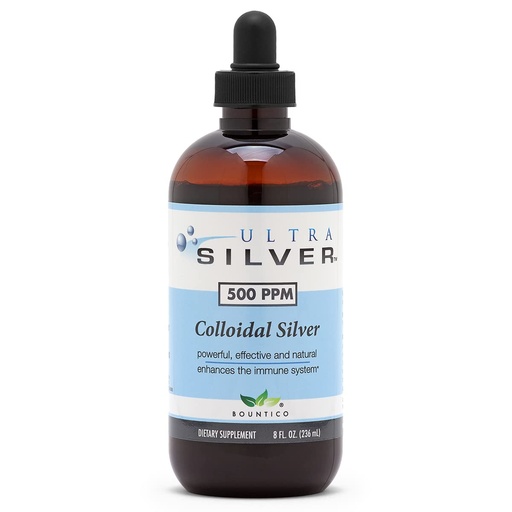 [BRSWIGA4PNYRACLO] Ultra Silver® Colloidal Silver | 500 PPM, 8 Oz (236mL) | Mineral Supplement | True Colloidal Silver - with Dropper