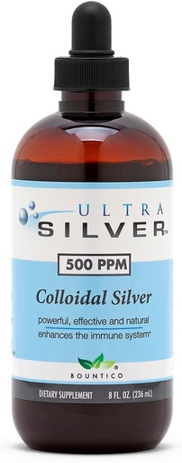 [BRSWIGA4PNYRACLO] Ultra Silver® Colloidal Silver | 500 PPM, 8 Oz (236mL) | Mineral Supplement | True Colloidal Silver - with Dropper