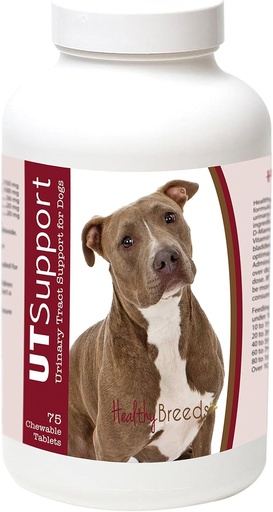 [BRSWGED7AECR4A3A] Healthy Breeds Pit Bull Cranberry Chewables - UT Support - Effective in Helping Fight Harmful Bacteria & Prevent Infection in Your Dog's Bladder - 75 Count