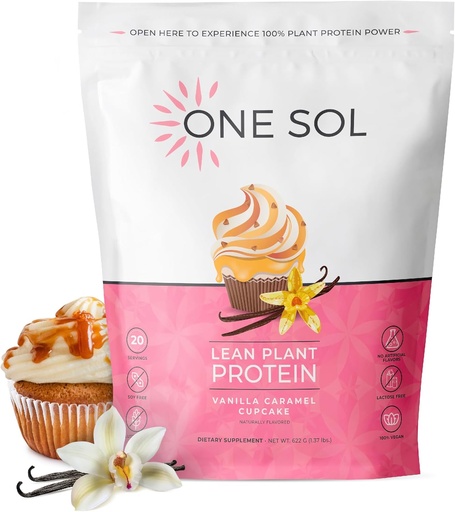 [BRSROHQYA4MAK3YU] Une poudre de protéines végétales de Sol Lean, de pois et de riz brun, faible teneur en glucides, végétalien - sans gluten, lactose et soja - Pas d'ajout de sucre, non-OGM, nutrition propre, pas de ballonnement (Vanilla caramel cupcake)