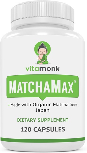 [BRSWKHD4BABQK332] MATCHAMAX™ Organic Japanese Matcha Capsules - Pure Organic Matcha Green Tea Pills for Smooth Zen-Like Energy and Natural Mood Boost - Vegan Matcha Supplement Packed with Antioxidants - 120ct