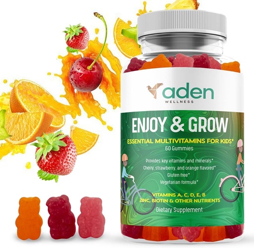 [BRSRMGIFAQBBEELU] Multi B Vitamin Gummies for Kids - with B-Complex B6 B12 B9 (Folate) B7 (Biotin) B5 (Pantothenic Acid), A, C, D, E, Zinc, Iodine, Inositol – Energy, Nervous System, Immunity Support