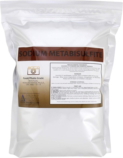 [BRSWIZQHBAJRMCLO] Duda Energy meta05 Sodium Metabisulfite Food Grade/Foto Grad 98, 5 lb.