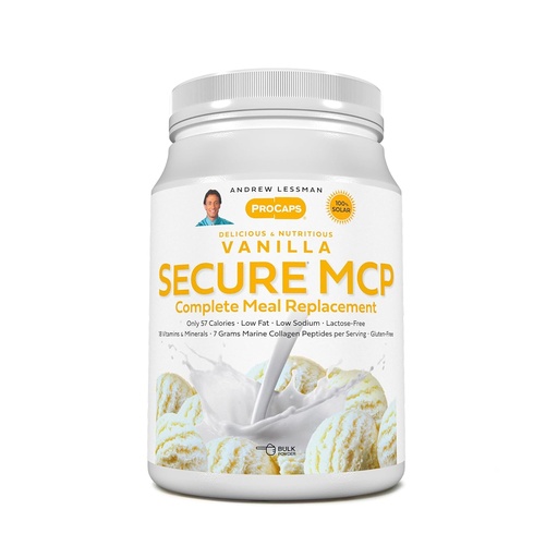 [BRSWGFL3CB5GO332] ANDREW LESSMAN Secure MCP Complete Meal Replacement - Vainilla 30 Servings - Sólo 57 Calories, Low-Fat, 7 Grams Marine Collagen Peptides, Promueve la piel radiante Smooth Soft, Juntas cómodas