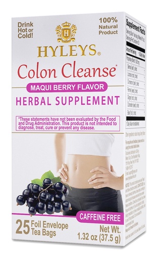 [BRSW2C3QOEFG2ETB] Hyleys Colon Cleanse Tea Maqui Berry Flavor - 25 Tea Bags (1 Pack)