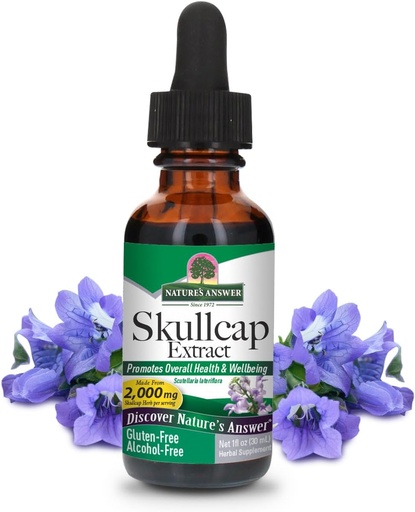 [BRSWIYTYO4HGA2DI] Természet Válasz Alkoholmentes Skullcap Herb, 1-Fluid Ounce