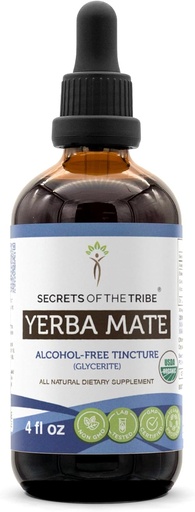 [BRSWGY36O4FQYCDA] Secrets of the Tribe Yerba Mate USDA Organic Tincture  годна за консумация от човека екстракт, високо-потенциални билкови капки . . . Made from 100% Certified Organic Yerba Mate (Ilex paraguariensis) Изсушен лист (4 fl oz)