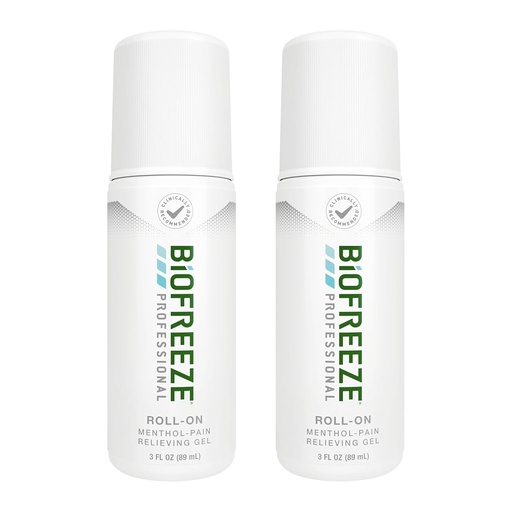 [BRSWGZQBPMIRQCIV] Biofreeze Profesionálna úľava od bolesti Roll On pre kolená, krku, Hip, kĺbu, & ramienka, Jednoduché bolesti chrbta Reliever, Bolesť svalov, Roll-On Menthol Gel 3 Fl Oz (Pack of 2)