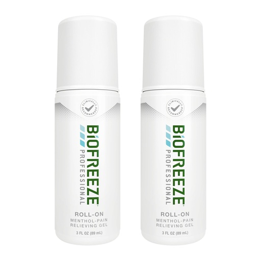 [BRSWGZQBPMIRQCIV] Biofreeze Professional Pain Relief Roll On, Knee & Lower Back Pain Relief, Arthritis Pain Reliever, Neck Pain Relief, Cooling Joint Pain Relief, Roll-On Menthol Gel 3 Fl Oz (Pack of 2)
