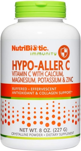 [BRSWIYT3BEABSDLM] NutriBiotic Hypo-Aller C Po de vitamina C e minerais para Antioxidante & Collagen Soporte | 1300 mg Vitamina C por porción | 8 onza | Buffered and Easy no estómago | L-ácido ascórbico con calcio, magnesio, cinc, e potasio | Potent, alta solubilidade | graos farmacéuticos | Non-GMO | Gluten Free Dietary Supplement | Vegan | Disolvescent |