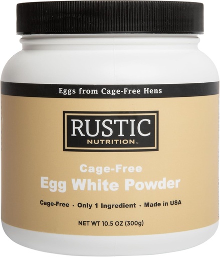[BRSRAFT4A4HAOG3B] Cage-Free Egg White Protein Powder, USA-Sourced, 21g Protein, Humanely-Raised, 0g Fat, 0g Sugar, 0g Cholesterol (Unflavored, 10.5 Oz)