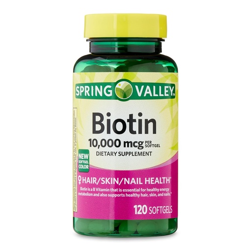 [BRSROFT6PIFA4FL5] IKJ Biotin Hair/Skin/Nails Health Dietary Supplement Softgels, 10,000 mcg, 120 Count