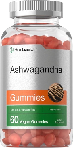 [BRSW2ZQHCR6BEETJ] Horbäach Ashwagandha Gummies for Women and Men ← 60 Cuenta fort Vegan, Non-GMO, Gluten Free Supplement ← Tropical Flavor