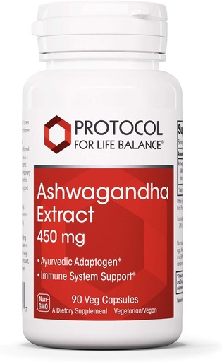 [BRSWGGIFBUGQ4HT5] Protocol Ashwagandha 450mg - Immune Support, Ayurvedic Adaptogen - 90 Veg Caps