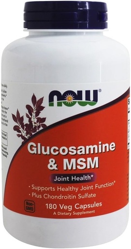 [BRSWIZLRCR6RADLO] Glucosamine & MSM Plus Chondroitin Sulfate - Now Foods - 180 - VegiCapsule