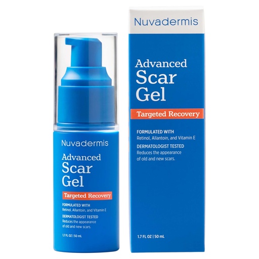 [BRSW2AQOPJ4AEYDU] NUVADERMIS Scar Gel - Scar Cream for Surgical Scars - Transparent Gel Formula with Retinol and Vitamin E - Acne Scar Treatment, Keloid Scar Treatment, Scar Removal Cream - 1.7 Fl Oz, 1 Pack