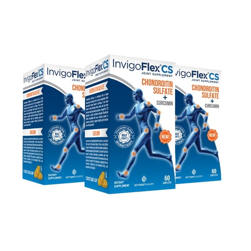 [BRSWYZQLDEIG2HLO] INVIGOFLEX Chondroitin Sulfate with Turmeric Curcumin Non GMO for Knee, Hand, Back & Hip Premium Joint Supplement CS - 3 Pack