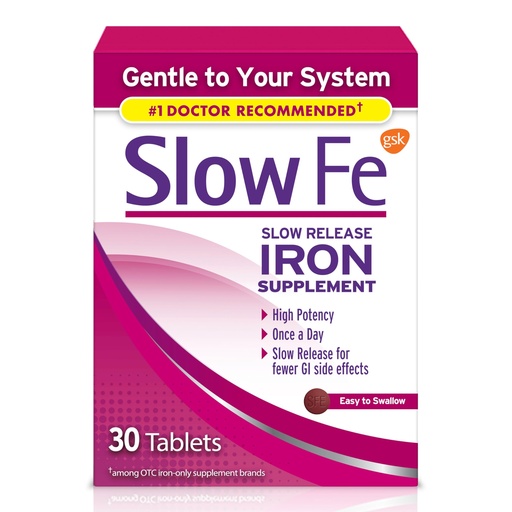 [BRSRMFIECMHR4ET4] Slow Fe 45mg Iron Supplement for Iron Deficiency, Slow Release, High Potency, Easy to Swallow Tablets - 30 Count