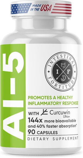 [BRSWGAT6BMPBUCD3] Intestinal Fortitude AI-5 - Digestive Herbal Capsule Supplement w/CurcuWIN, Turmeric, Curcumin, Boswellia Serrata, Ginger Root & EGCG Green Tea for Gut & DigestiveHealth Support, Non-GMO, Dairy Free