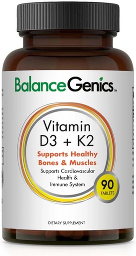 [BRSRAFD4C4OREFI7] Vitamin D3 + K2 for Healthy Bones & Muscles - Dietary Supplement Supports Immune System, Muscle Function & Overall Wellness - Calcium Supplement with Organic Formula - 50mcg D3&75mcg K2