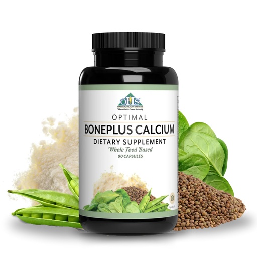 [BRSRMYIQDMGR43LF] Optimal Health Systems BonePlus Calcium | Highly Absorbable Chelated Calcium + Ipriflavone, Probiotics, Plant Enzymes | Bone Strength Supplement | 90 Capsules