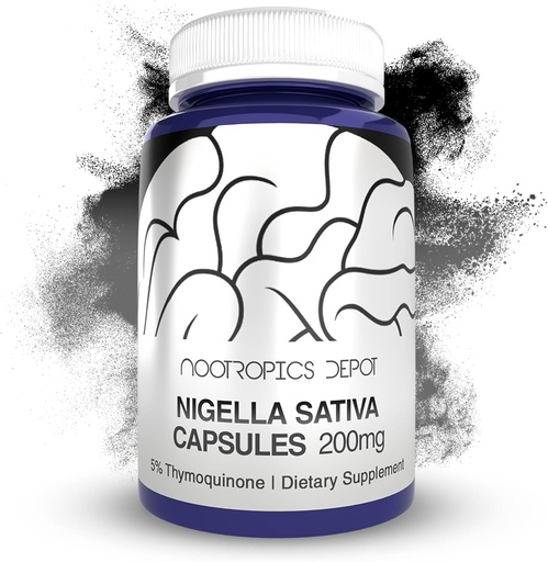 [BRSWGGQLOUJWEA3V] Nootropics Depot Nigella Sativa Extract Capsules TENIDO 200mg TENIDO 60 Conde TENIDO Mínimo 5% Contenido de Timoquinona TENIDO Aceite de Semillas Negras Extracto TENIDO Apoyo Memoria, Hígado, Cerebro y Función Inmunitaria