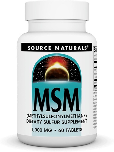[BRSWIYQCPIGBAHDY] Източник Naturals MSM (метилсулфонилметан), хранителна добавка, 1000 MG - 60 таблетки