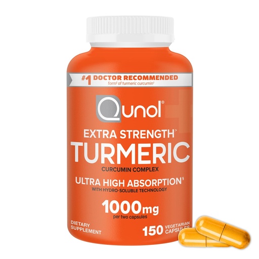 [BRSROBIHPJ6RA233] Qunol Turmeric Curcumin Supplement, 1000mg with Ultra High Absorption, for Joint Support, Extra Strength Capsules, 150 Count