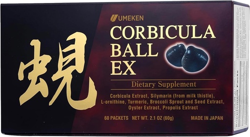 [BRSWYFIFOIPWCGT2] UmekenのCorbiculaの球EX、肝臓サポートのために、必須のアミノ酸、ビタミン及び鉱物の豊富な、ミルクのこのtleの補足、プロポリスおよびBroccoliのエキス、毎日の線量、60のパケットの箱、1のパック