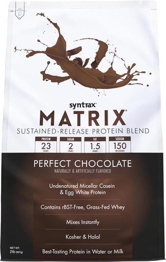 [BRSW2GQ3PJ7WAAI7] Syntrax Nutrition Matrix - Sustainable Release Protein Blend, Perfect Chocolate 2 lbs.