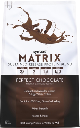 [BRSW2GQ3PJ7WAAI7] Syntrax Nutrition Matrix - Sustained-Release Protein Blend, Perfect Chocolate 2 lbs.