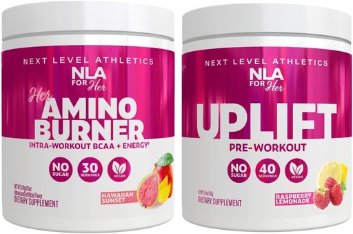 [BRSW2GANDIMAICLZ] NLA for Her Pre/Intra Workout Stack (Includes Her Thermogenic Amino Hawaiian Sunset and Uplift Pre Workout Raspberry Lemonade)