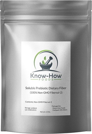 [BRSWGYI5C4NWGCAZ] Know-How Foods Prebiotic Dietary Fiber (Non-GMO) - Made with 100% Fibersol-II - 2.5 lbs. Pouch