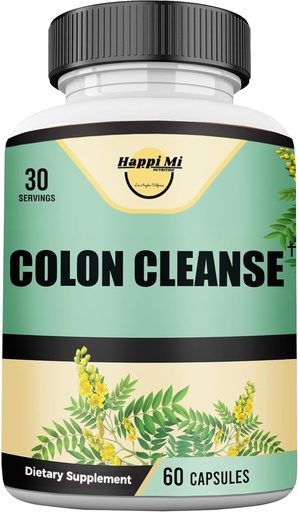 [BRSRMCQNOYMRE3Q3] Colon Cleanse, Colon Detox, All Natural Herbal Formula, apoiar movementos Bowel saudables, saúde Gut e apoio ao metabolismo saudable, non GMO - 60 cápsulas vexetais 30 servizos