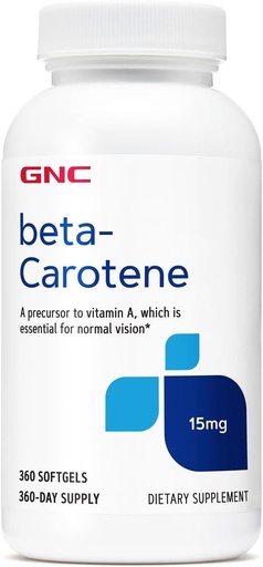 [BRSWIFY4C55BE3TO] GNC beta-Carotene 15mg | A bitaminaren aitzindaria ikusmen arrunterako ezinbestekoa dena | 360