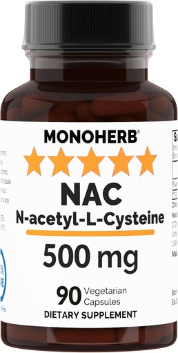 [BRSRAZTROAFQE3LK] N-Acetyl-L-Cysteine - NAC - 500 mg - 90 Veg Capsules