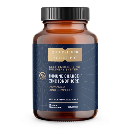 [BRSWYCQNPN7AAAY2] Quicksilver Scientific Immune Charge+ Zinc Ionophore - Zinc Supplement Complexed with Quercetin, Luteolin, Hesperetin Immune + GI Support (60 Capsules)