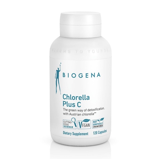 [BRSW2AAYC4CQECQY] BIOGENA Chlorella Plus C Green Alga Supporting Detox Capsules with 900 mg Organic Chlorella Vulgaris Powder - Non-GMO Supplement
