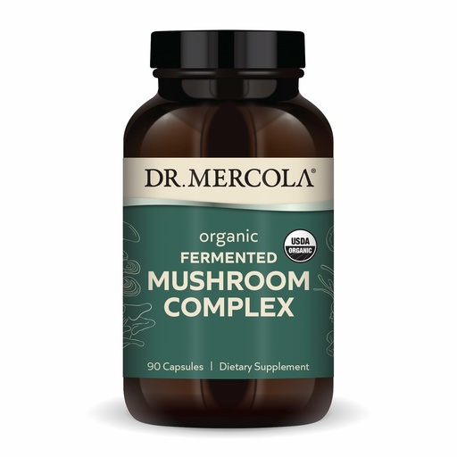 [BRSWIZIKOYOGKG3C] Dr. Mercola Organic Fermented Mushroom Complex - Supports Immune & Cellular Health - Whole Mushroom & Mycelium - Non-GMO & Gluten-Free - 90 Capsules (30 Servings)