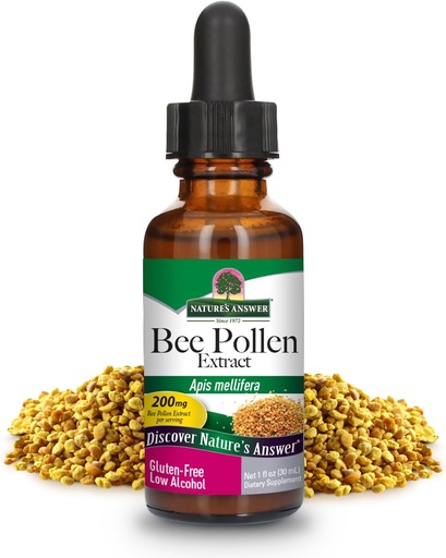 [BRSWIY37AF7WAYDE] Nature's Answer Bee Pollen 1 Ounce - 有机低酒精流体提取与Propolis - Gluten Free, Kosher, Made in The America - Bee Pollen总体健康