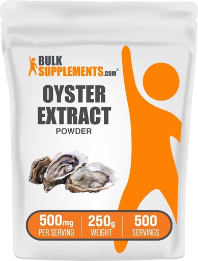 [BRSWGEA3OJ7RGCIY] BulkSupplements.com Oyster Extract Powder - Zinc Supplement, from Whole Oyster Shells - Gluten Free, 500mg per Serving, 250g (8.8 oz) (Pack of 1)