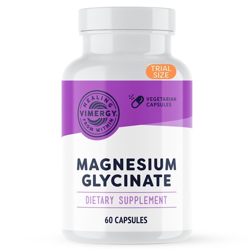 [BRSRMBA2BF4AO3LA] VIMERGY Magnesium Glycinate – Stress Support – Chelated to Avoid Tummy Upset*– Promotes Heart Health & Energy*– Kosher, Vegan Gluten-Free – 60 Caps