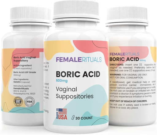 [BRSWYZQ5PMPR6ETO] Boric Acid Suppositories for Women 600mg 30 Pack - Odor &amp; Yeast Solution Boric Acid Suppository - Vaginal Suppository for PH Balance & Vaginal Health - Vaginitis Solution for Women