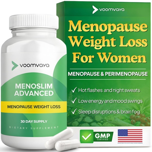 [BRSROBIRC56RM3L5] Menopause Weight Loss for Women – Perimenopause & Menopause Supplements for Women – Supports Healthy Metabolism & Overall Wellness – VoomVaya MenoSlim Advanced 60 Capsules