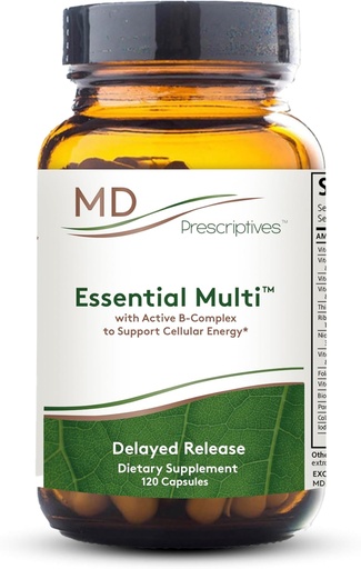 [BRSRAYD7DIMBO3L4] MD Prescriptives - Essential Multi (Delayed Release) - Multivitamin Mineral Complex Supplement for Enhanced Hormone Support - 120 Capsules